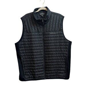 Eddie‎ Bauer Vest Mens 2XL Black Puffer Hybrid Quilted Zip Front Fleece Lined